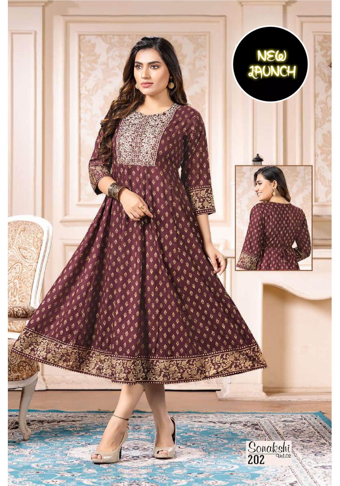 Beauty Sonakshi 2 Rayon Printed Ethnic Wear Anarakli Kurti Collection